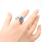 Hermes Carrousel Ring T58 Bleu De France Blue Clous Sel Horse Profile — view 7
