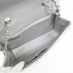 Chanel Small Chain Shoulder Bag Filigree Caviar Leather Silver Hardware — view 6