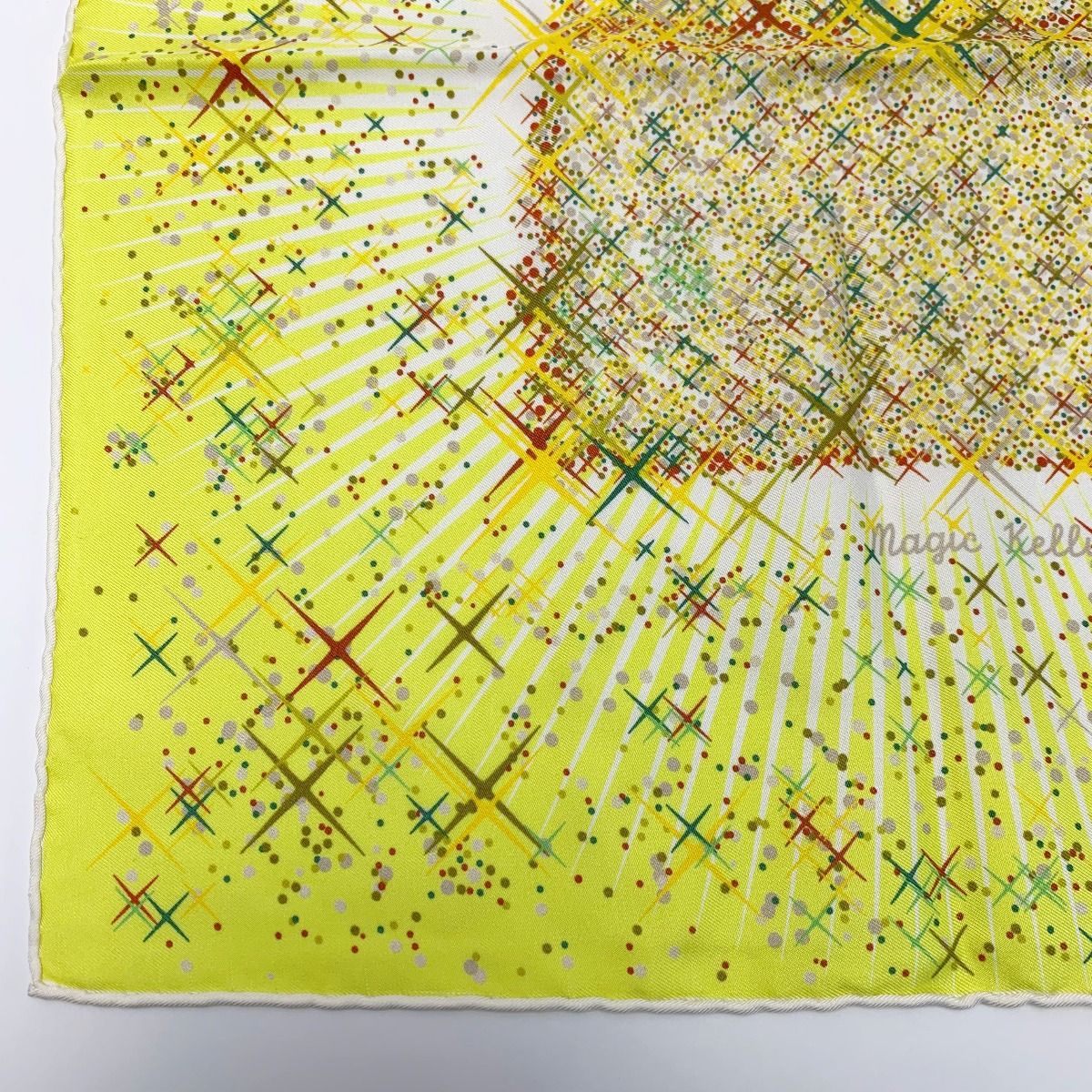 Hermes Magic Kelly Yellow Silk Scarf — view 4