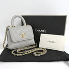 Chanel Quilted Top Handle Flap Bag Caviar Leather Coco 11 cm — view 2