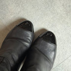 Chanel Quilted Leather Belt Short Boots Coco Mark Black 36 1 2 — view 6