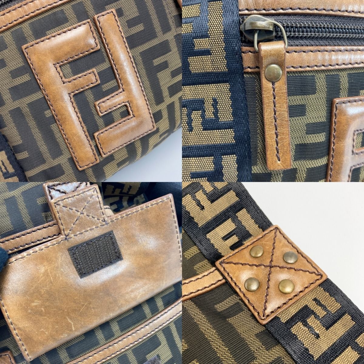 Fendi Zucca Pattern Shoulder Bag 7 Va167 Brown Canvas Leather Messenger — view 5