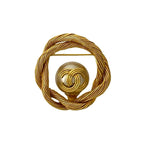 Chanel Vintage Coco Mark Motif GP Faux Pearl Brooch 94A — view 4