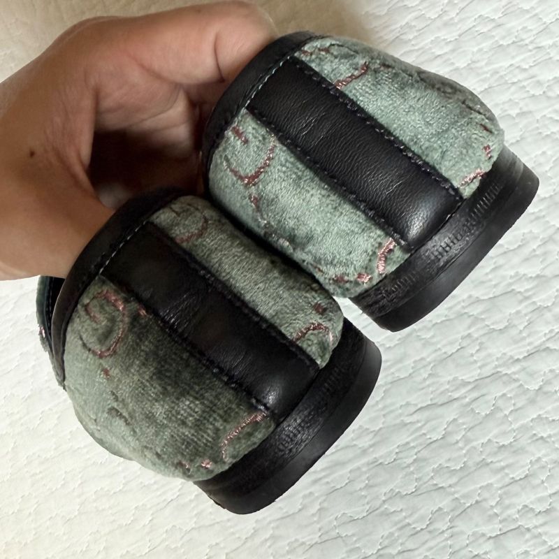Gucci Jordane GG Pattern Horsebit Loafers Velvet Velour 35 1 2 — view 7