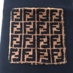 Fendi Fxt252 Cashmere Blend Zucca Pattern Fringe Scarf With Fur Pocket Stole — view 8