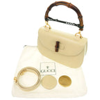 Gucci 2-Way Bamboo 000 1364 0633 Leather White Handbag 0703 — view 2