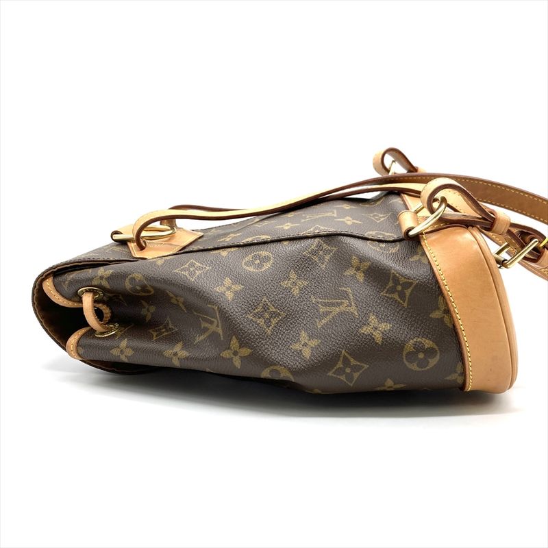 Louis Vuitton Montsouris MM Backpack Monogram Canvas Brown Gold Hardware — view 4