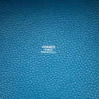 Hermes Picotin Lock MM Blue With Silver Hardware Taurillon Clemence — view 8
