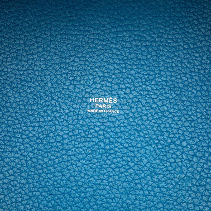 Hermes Picotin Lock MM Blue With Silver Hardware Taurillon Clemence — view 8
