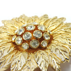 Christian Dior Brooch Metal Gold Rhinestone Plated Accessory — view 4