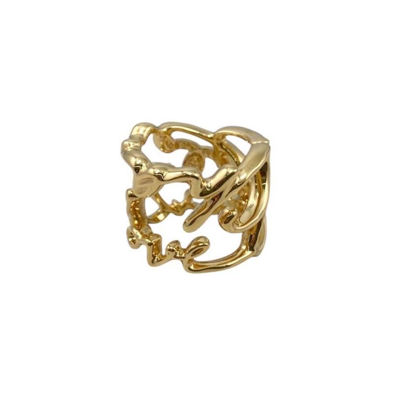 Chanel Ring Coco Mark Abd440 12 Rhinestone Chain Gold Love — view 3