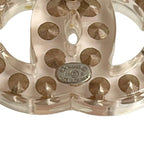 Chanel Coco Mark Plastic Rhinestone Earrings 18S — view 3