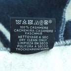 Hermes Kazak Vogue Cashmere Scarf with Fringe Navy White — view 8