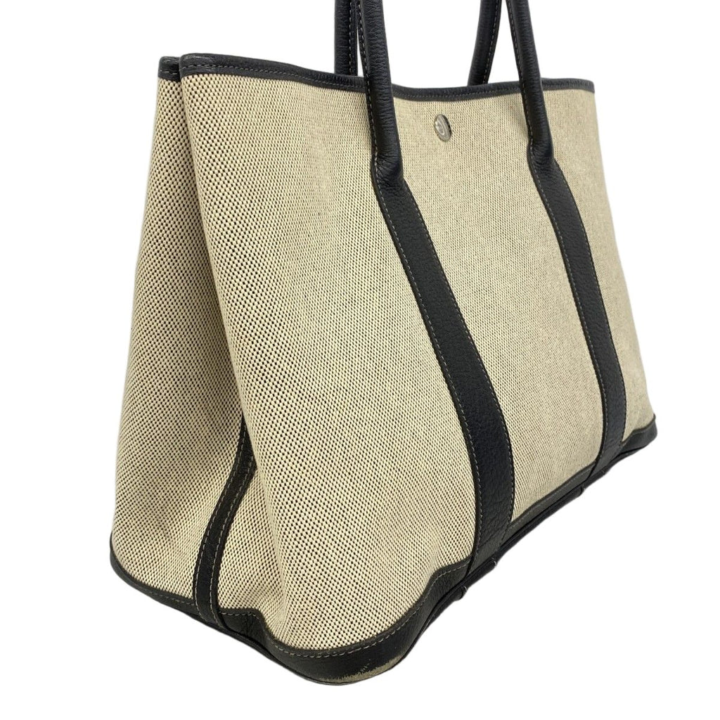 Hermes Tote Garden Party PM Toile Ash Black Beige Silver — view 2