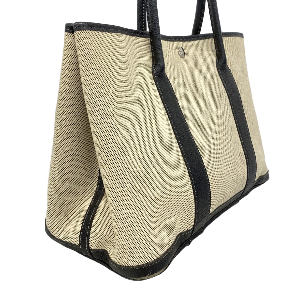 Hermes Tote Garden Party PM Toile Ash Black Beige Silver — view 2