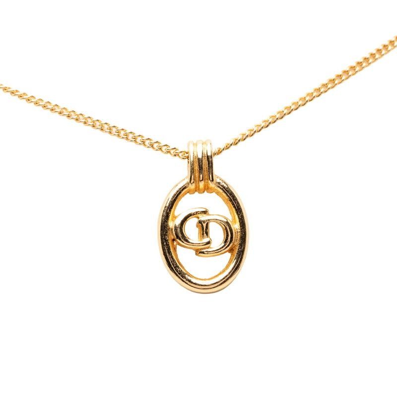 Dior CD Logo Chain Pendant Necklace Plated