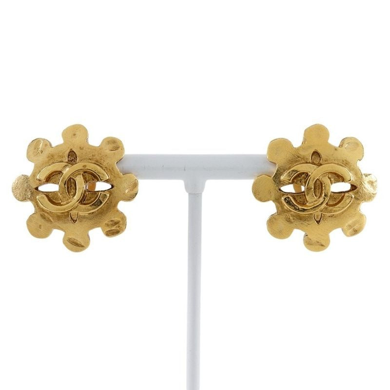 Chanel Coco Mark Vintage Gold Plated 94 P 11.3 g Earrings