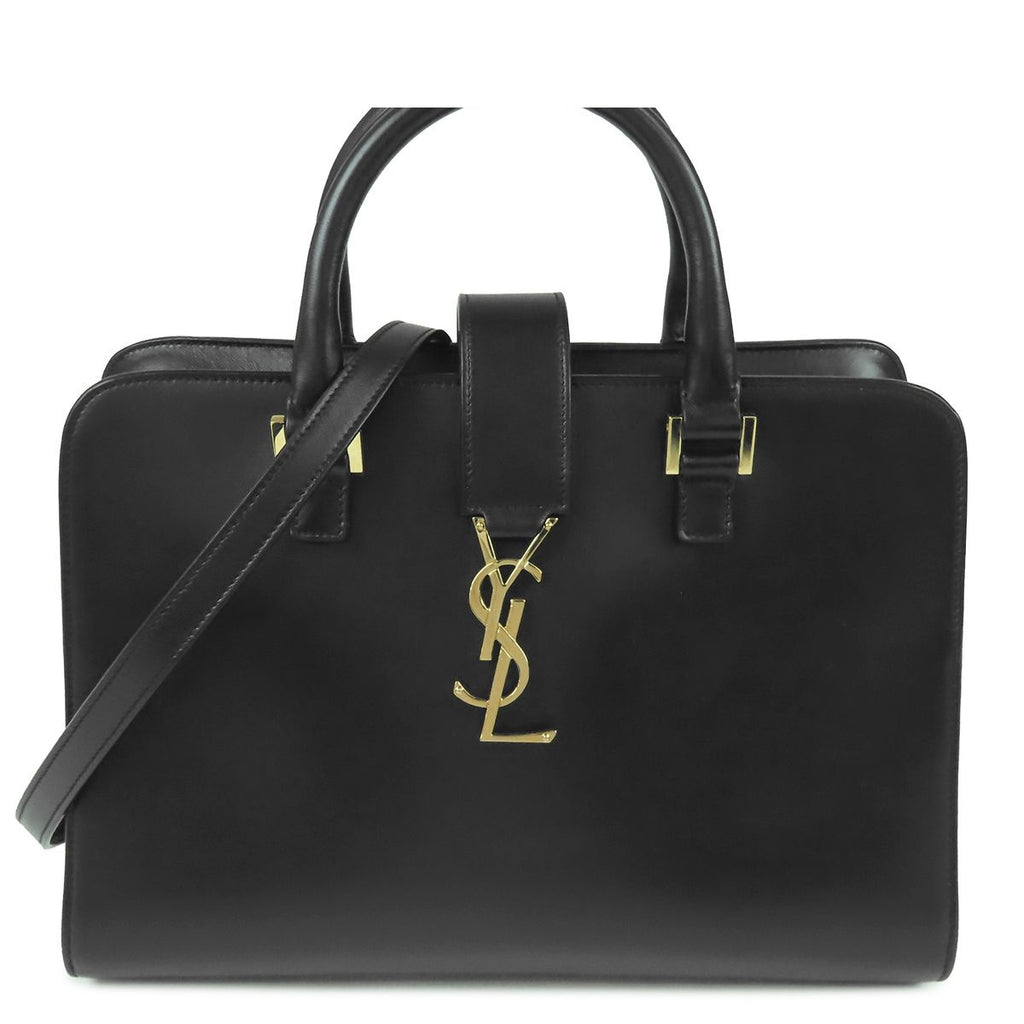 Saint Laurent Cabas Black Leather Logo 2-Way Shoulder Bag