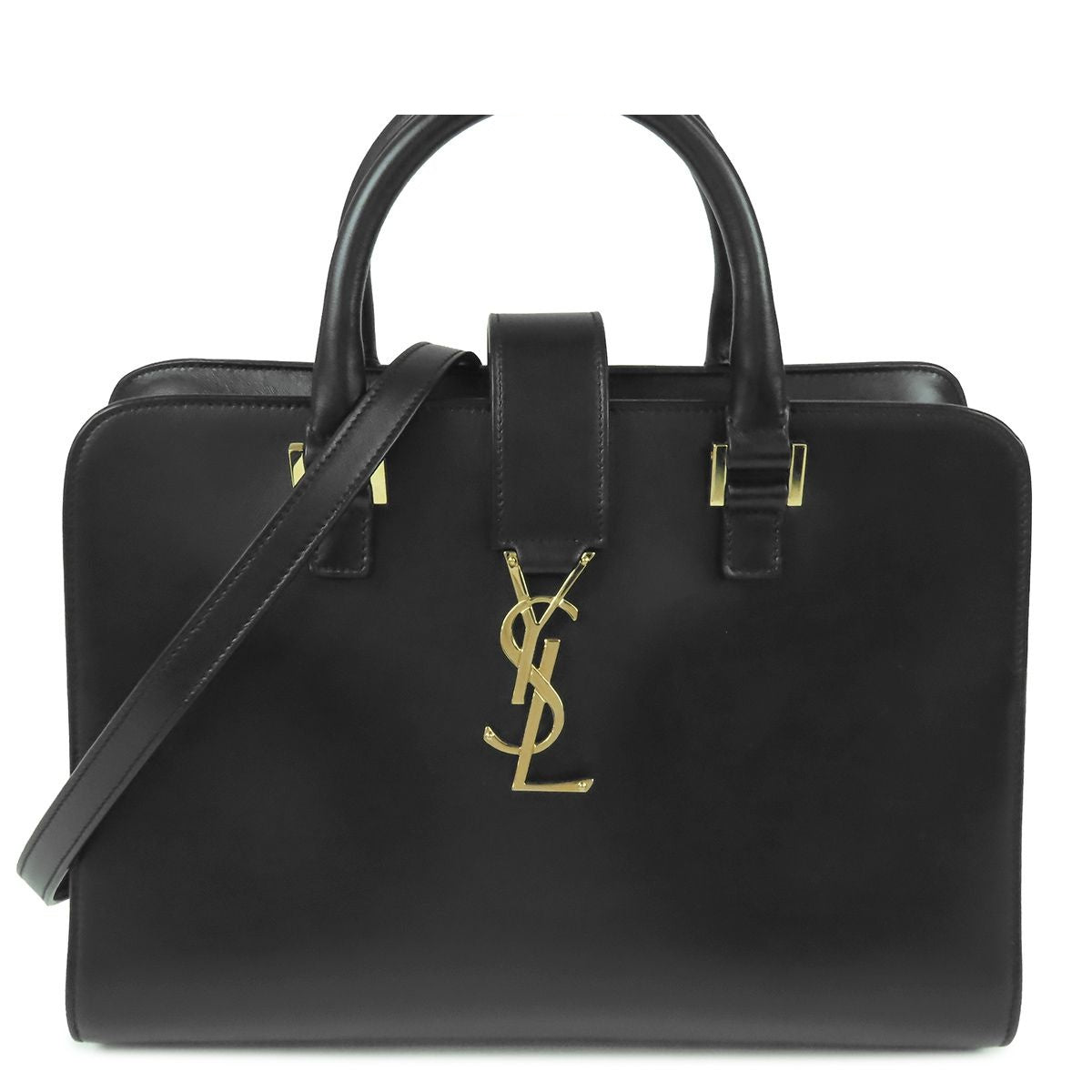 Saint Laurent Cabas Black Leather Logo 2-Way Shoulder Bag