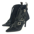 Louis Vuitton Ruffle Short Boots Leather Black