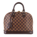 Louis Vuitton Damier Alma PM Hand Bag Ebene Brown Gold