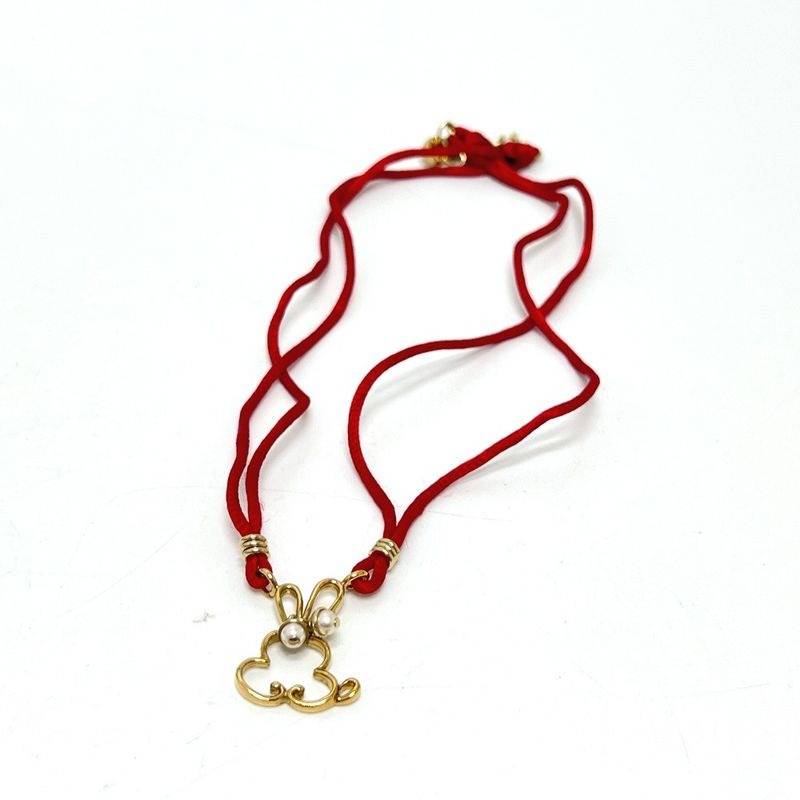 Dior Choker Necklace Rabbit Motif Metal — view 2
