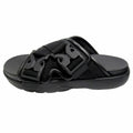 Bottega Veneta Snap Slide Sandals Fabric Leather Platform Shoes 42 Black