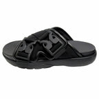 Bottega Veneta Snap Slide Sandals Fabric Leather Platform Shoes 42 Black