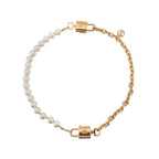 Louis Vuitton Necklace Pearl Lock 2-Way Bracelet Gold Pearlock