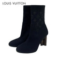 Louis Vuitton Silhouette Line Monogram Boots Short Shoes Fabric Black
