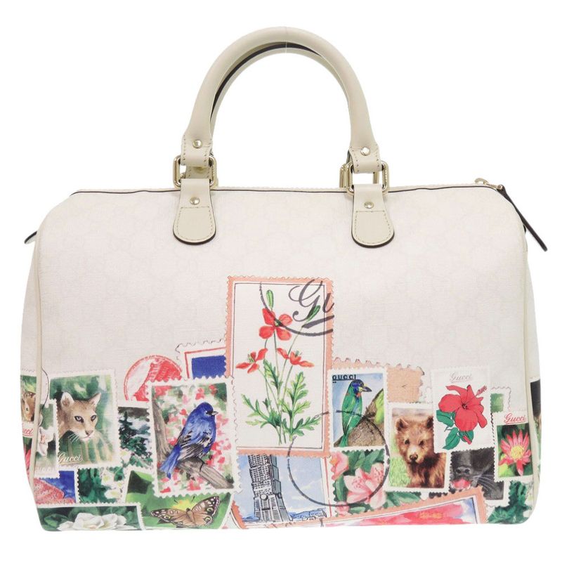 Gucci 2-Way Taipei Limited Edition 101 Leather White Boston Bag — view 3