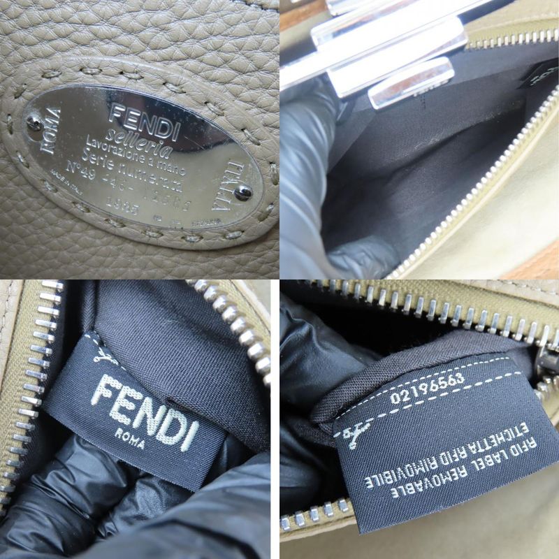 Fendi Handbag Peekaboo 8 Bn290 Selleria Leather Brown Silver Hardware 2-Way — view 6