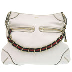 Gucci Sherry Line Chain Shoulder Bag Leather White 0852