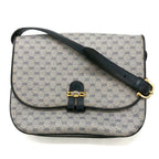 Gucci 001 406 Micro GG Shoulder Bag Leather Navy Vintage
