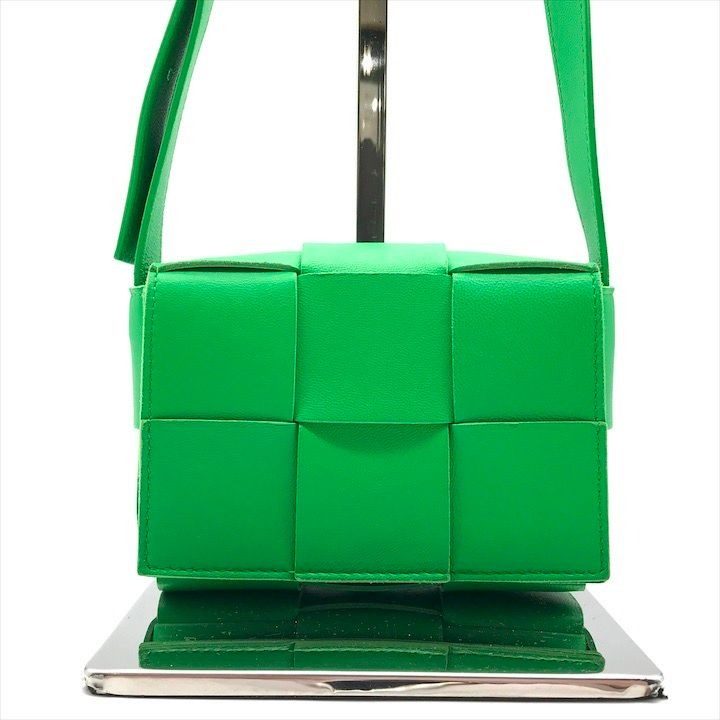 Bottega Veneta Leather Candy Cassette Green Shoulder Bag Mini
