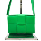 Bottega Veneta Leather Candy Cassette Green Shoulder Bag Mini