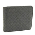 Bottega Veneta Bifold Wallet Intrecciato Leather Gray
