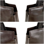 Prada Leather Tote with Pouch Embossed Logo Dark Brown Mini — view 5