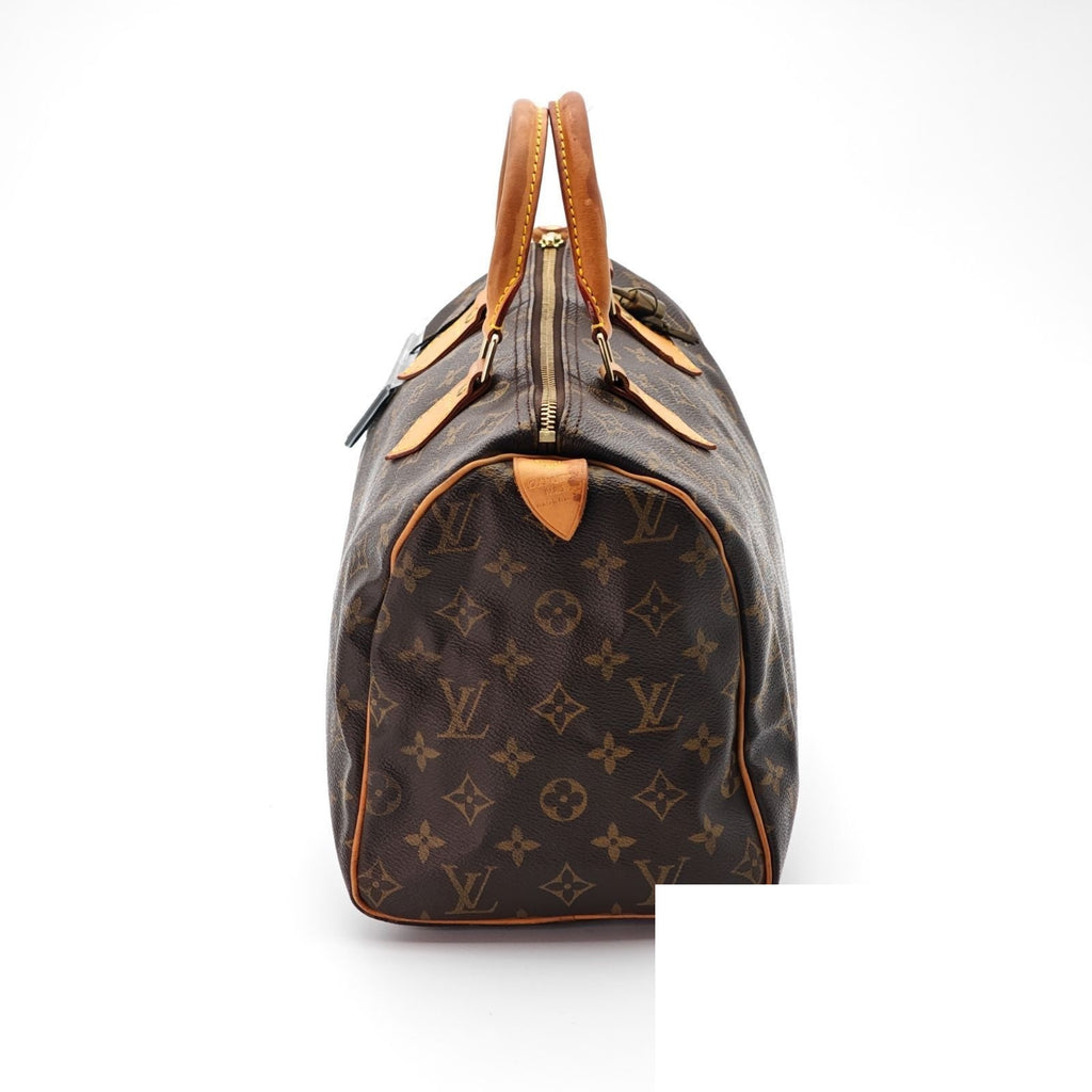 Louis Vuitton Speedy 30 Bag Handbag Mini Boston Brown Padlock Key — view 4
