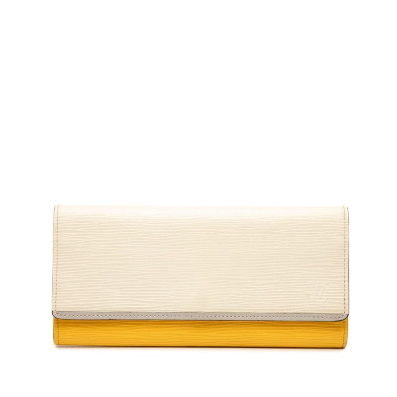 Louis Vuitton Epi Portefeuille Flor White Yellow Leather