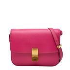 Celine Classic Box Pink Leather Shoulder Bag