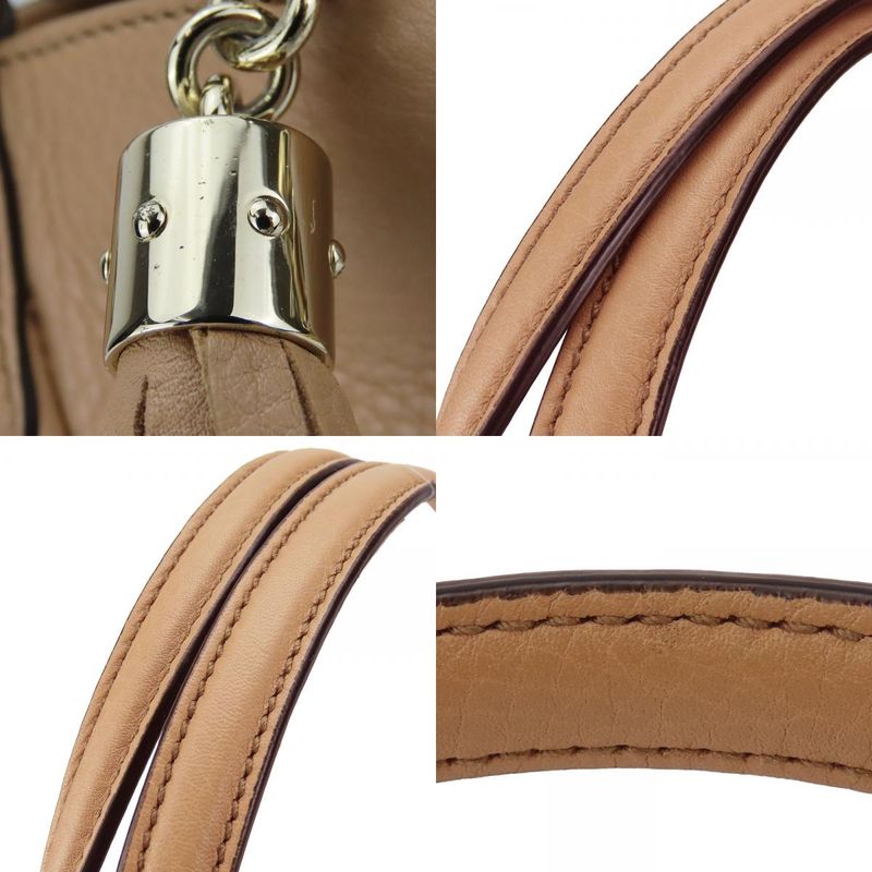 Gucci Handbag Soho Interlocking Tassel Leather Beige Gold Hardware 2-Way — view 3