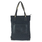 Gucci Black Silver GG Canvas Leather 019 Tote Shoulder Bag
