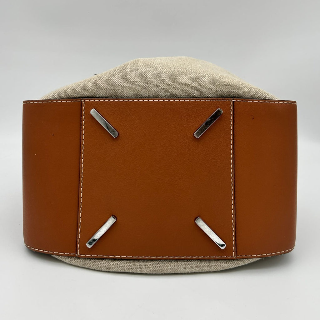 Loewe Hammock Drawstring Leather Shoulder Bag 2-Way Brown Silver — view 5