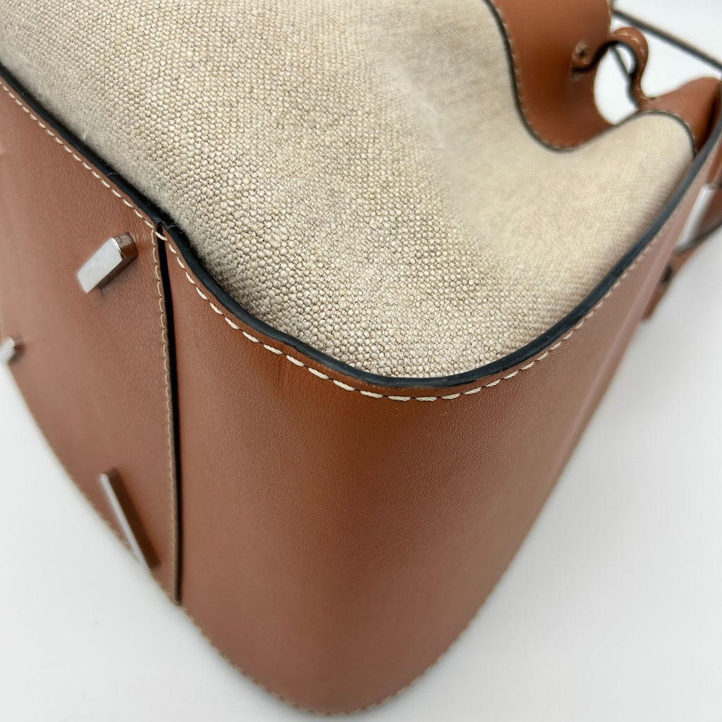 Loewe Hammock Drawstring Leather Shoulder Bag 2-Way Brown Silver — view 6