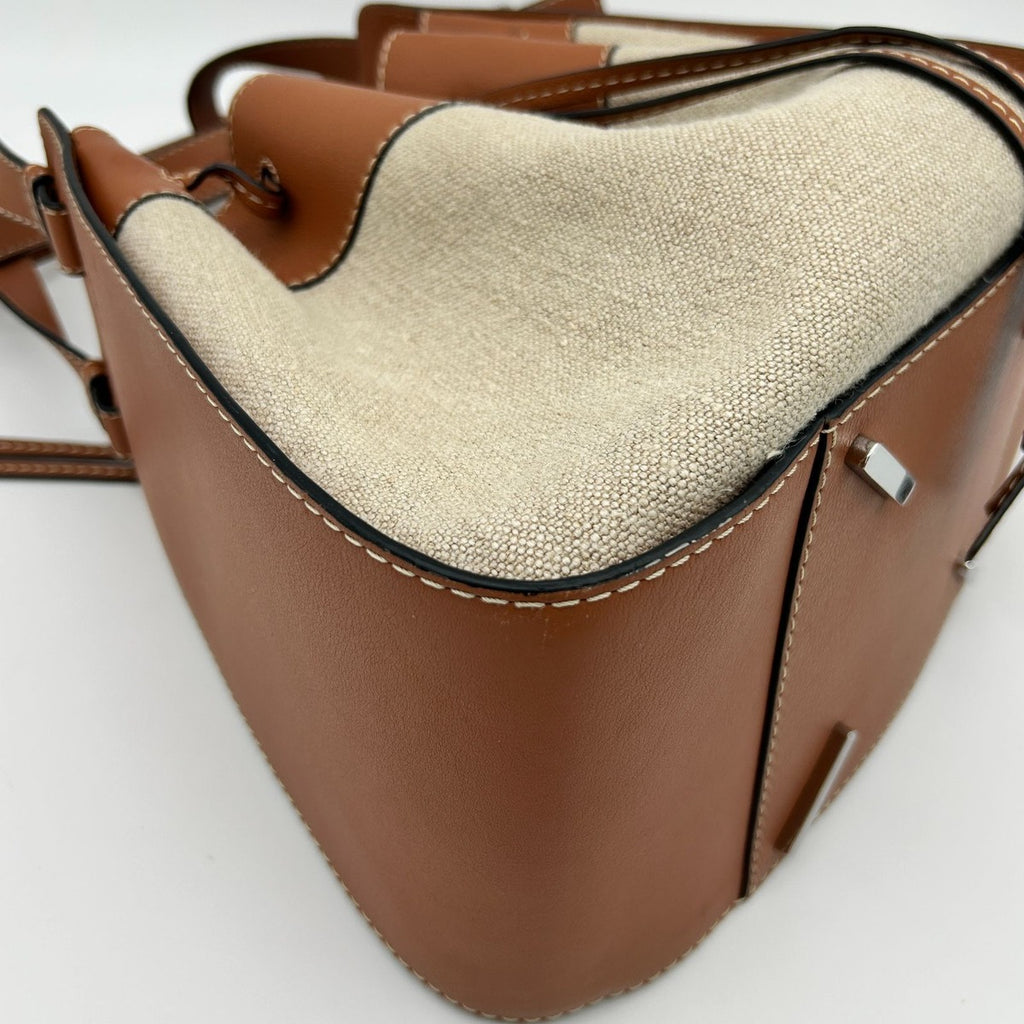 Loewe Hammock Drawstring Leather Shoulder Bag 2-Way Brown Silver — view 9