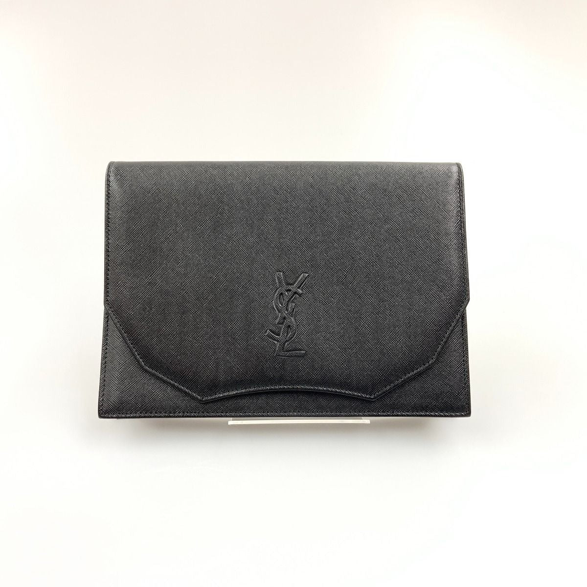 Yves Saint Laurent Logo Vintage Clutch Bag Black