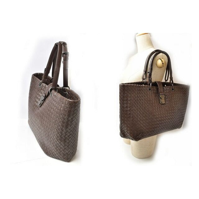 Bottega Veneta A4 Size Tote Bag Intrecciato Leather Dark — view 2