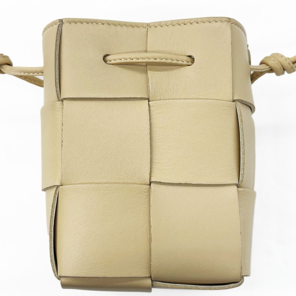 Bottega Veneta Shoulder Cassette Mini Crossbody Bucket Bag Ivory — view 5