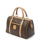 Celine Vintage Small Boston Brown Beige Macadam Canvas — view 2